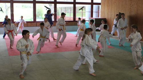 Judoka beim Aufwärmen