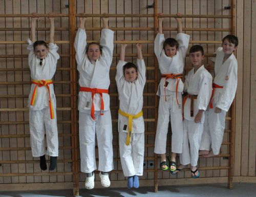 Köngener Judoka an der Sprossenwand